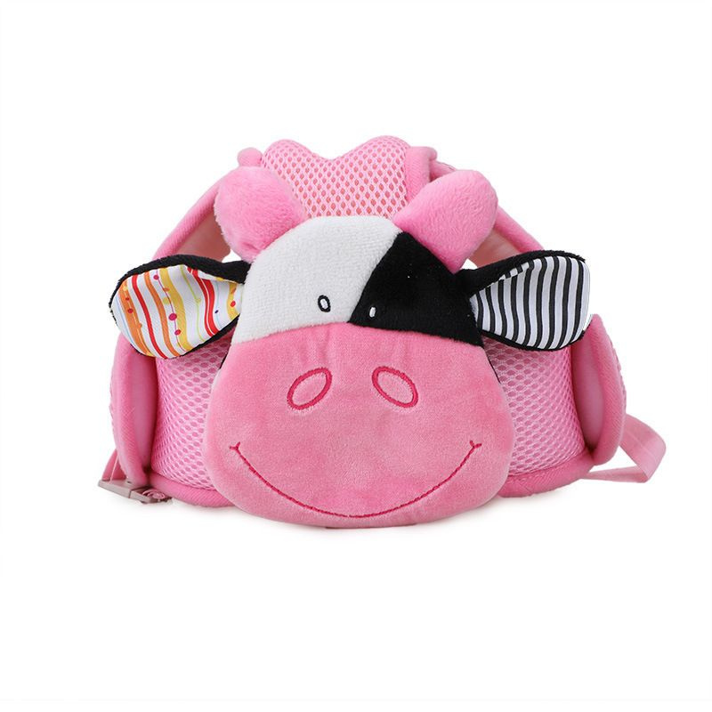 Шлем-шапка противоударная для малышей Happy monkey Корова, розовый  #1
