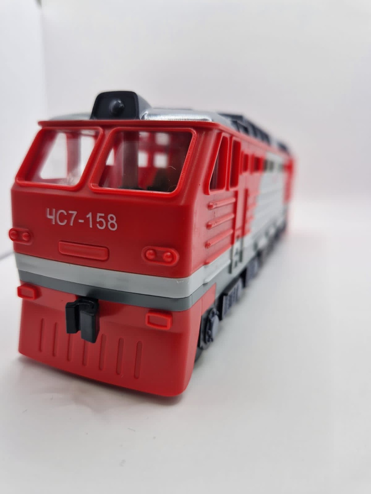 Игрушка Локомотив поезд красный, инерционный, открываются двери, свет и звук, 30 см.,  #1