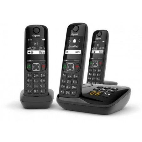 VoIP-телефон Gigaset L36852-H2836-S311 AS690A Trio RUS черный (труб. в компл.:3шт) автооветчик АОН  #1