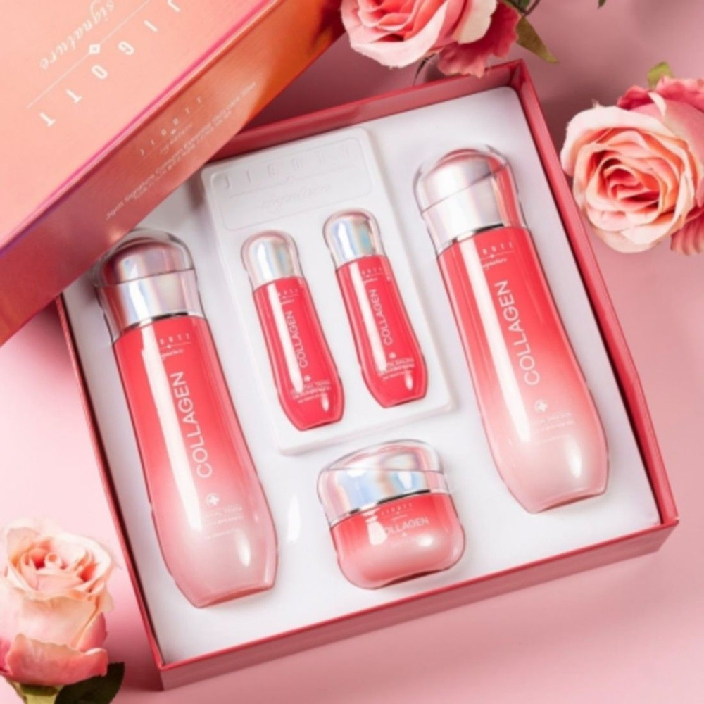 Набор для лица с коллагеном: Тонер, Эмульсия, Крем Jigott Signature Collagen Essential Skin Care 3Set #1