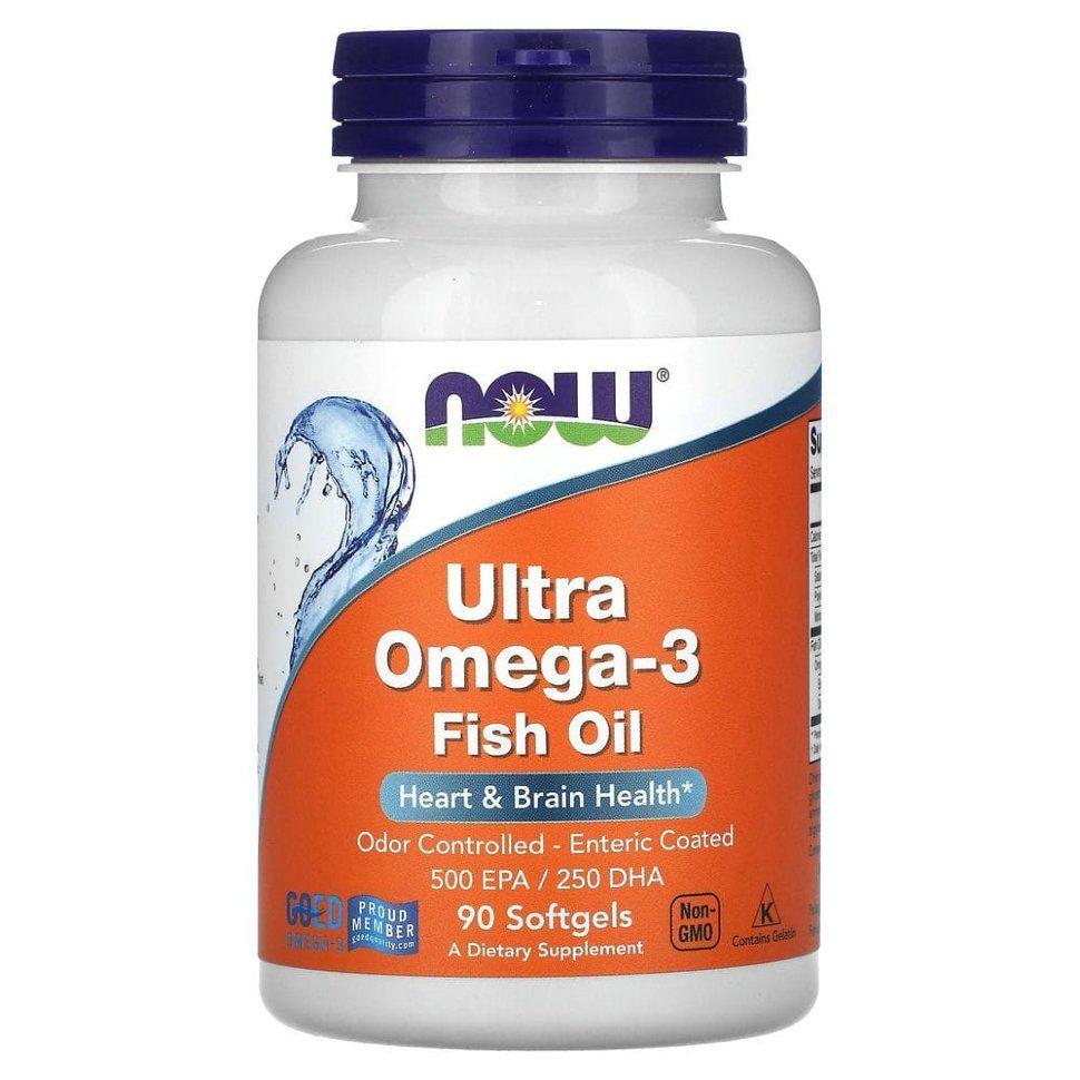 NOW Ultra Omega 3 500 mg, 90 шт/Ультра Омега 3 нау 90 капсул/ Рыбий жир в мягких капсулах с кишечнорастворимой #1