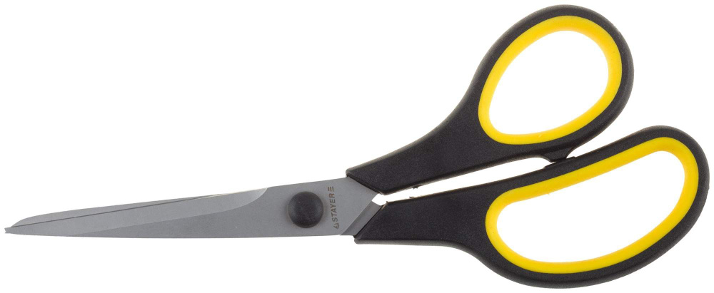 STAYER 195 мм, изогнутые двухкомпонентные ручки, хозяйственные ножницы (40466-19)  #1
