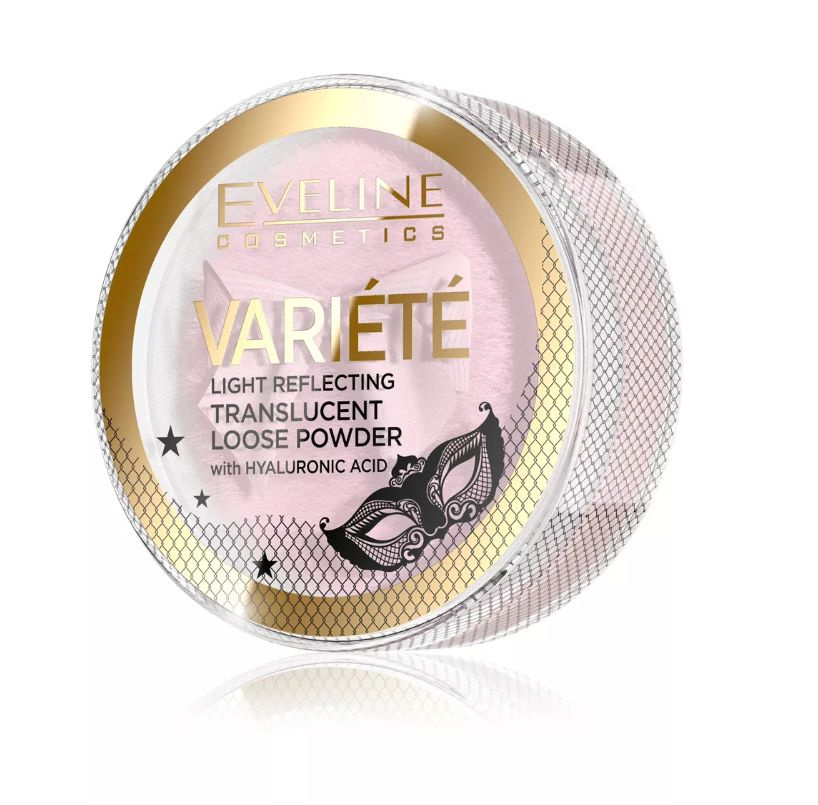 Eveline Cosmetics Пудра светоотражающая прозрачная рассыпчатая с гиалуроновой кислотой VARIETE, 6 г  #1