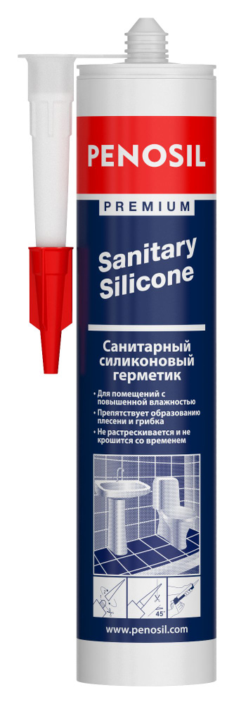 Герметик санитарный прозрачный PENOSIL Premium Sanitary Silicone, 280ml #1