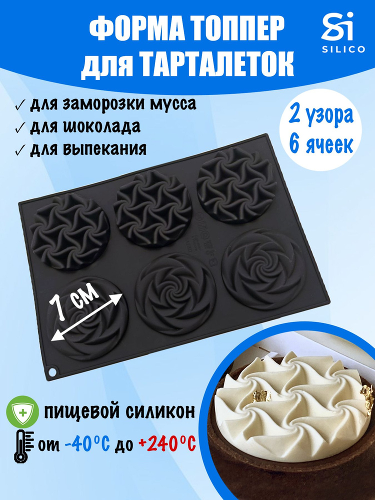 Форма для тарталеток украшение, круглая 7 см декор, узор для тарта ...
