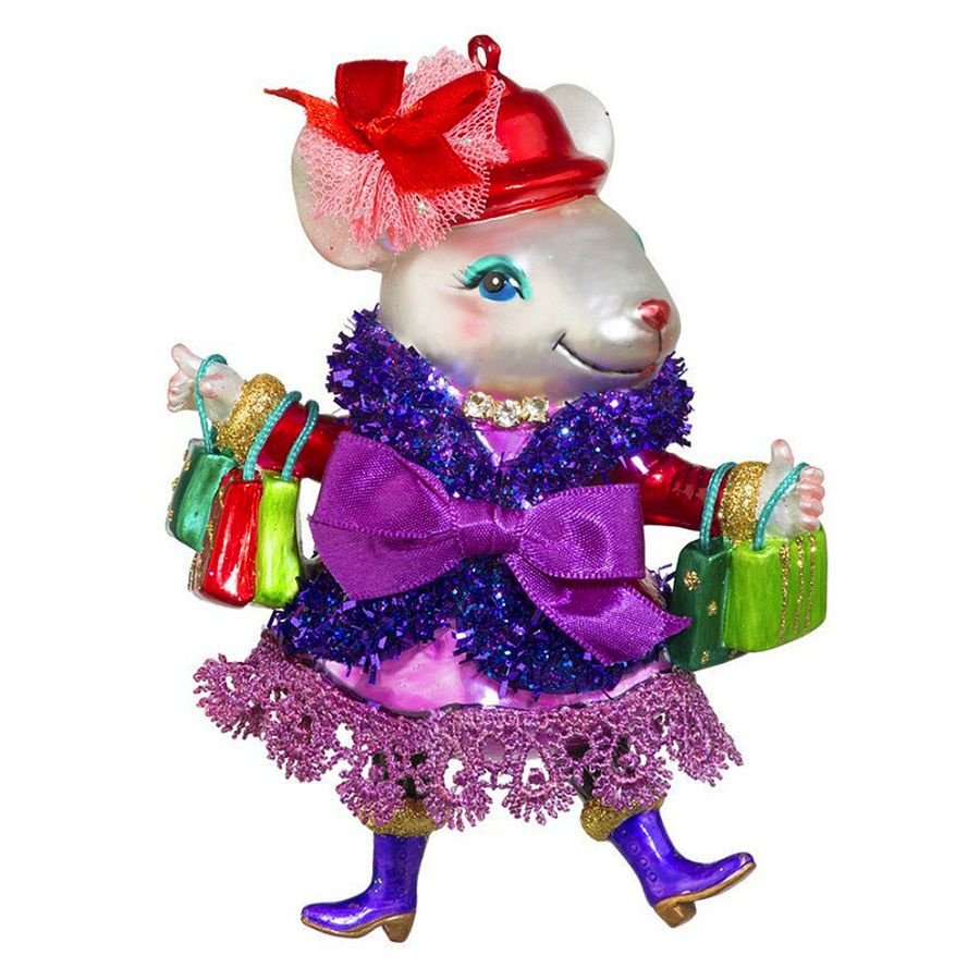 Елочное украшение "Мышка с покупками" Holiday Classics #1