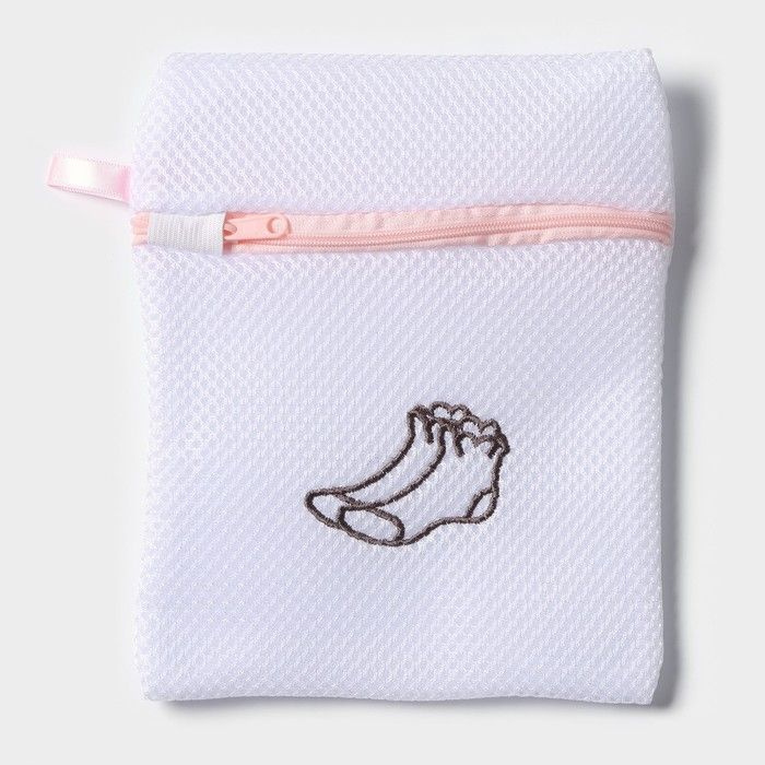 Мешок для стирки носков , 17x20 см, трехслойный, крупная сетка,  #1