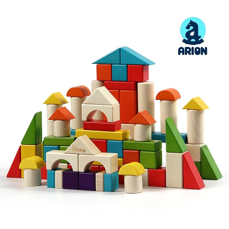 Деревянные строительные блоки, детские развивающие сборочные игрушки ...