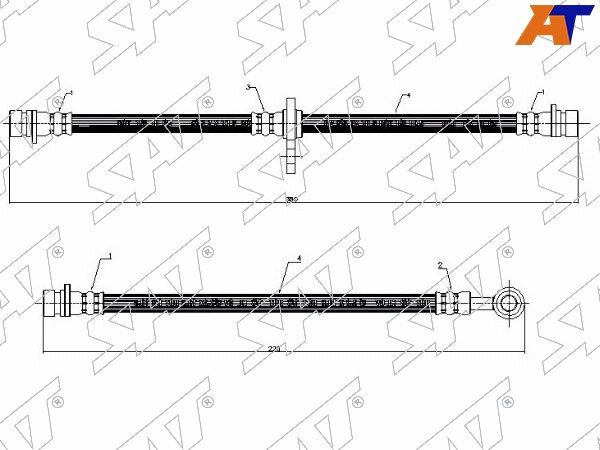 Шланг тормозной задний (Таиланд) HONDA ODYSSEY/SHUTTLE (комплект 2шт.) 94-99 LH RH SAT ST-01466-SX0-000 #1