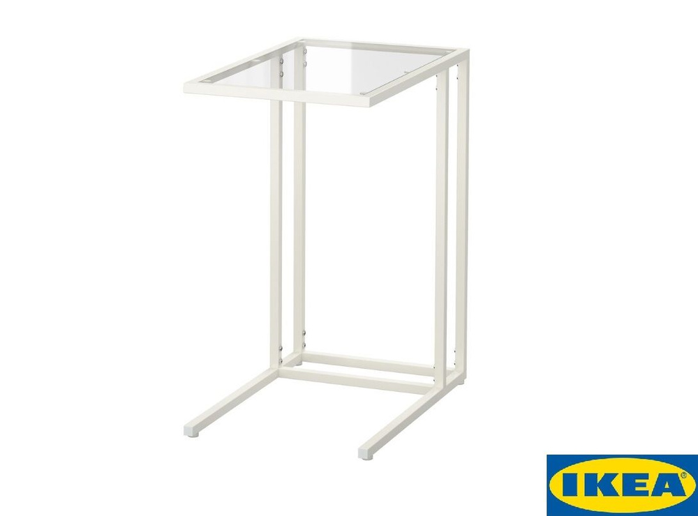 Подставка для ноутбука, белый/стекло 35х65 см. IKEA VITTSJO ВИТШЁ  #1