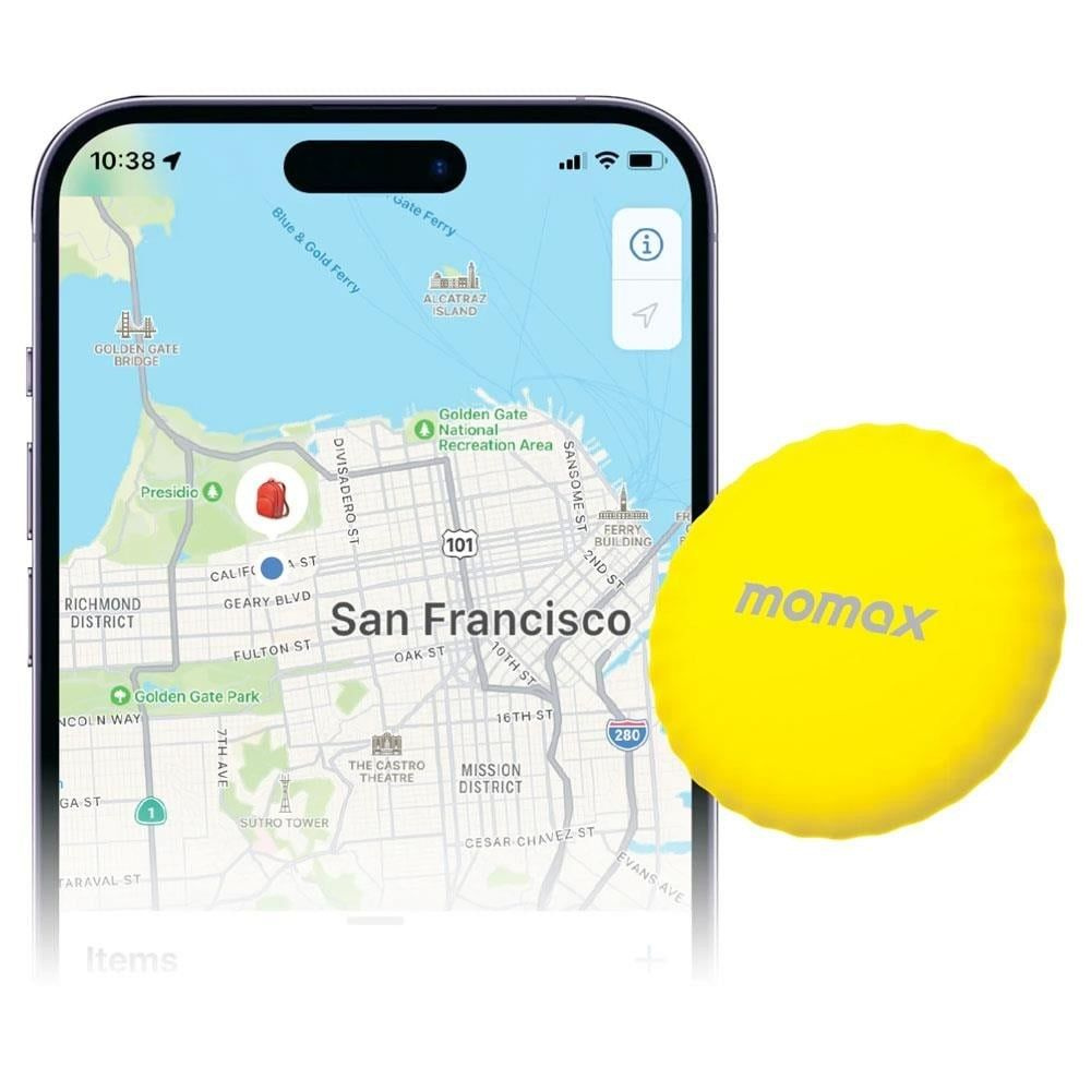 GPS трекер для отслеживания Momax PINTAG Find my Tracker - Yellow #1