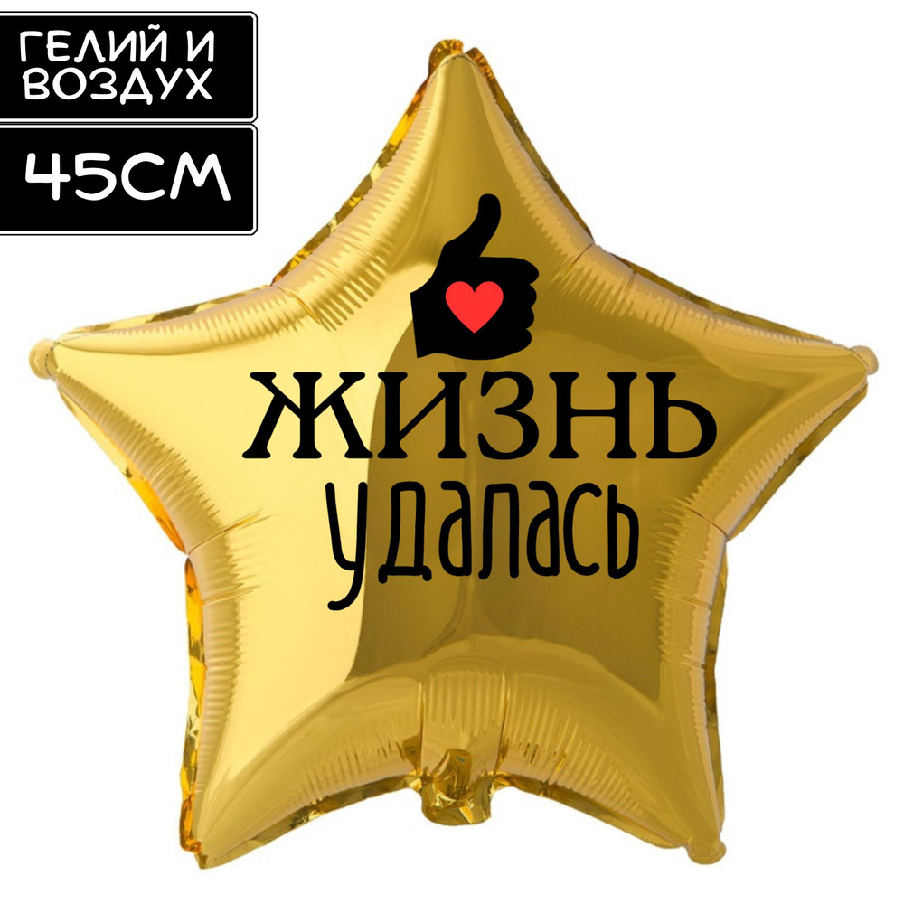 Воздушный шар со смешной надписью, прикол "Жизнь удалась", на день рождения или любой другой праздник, #1