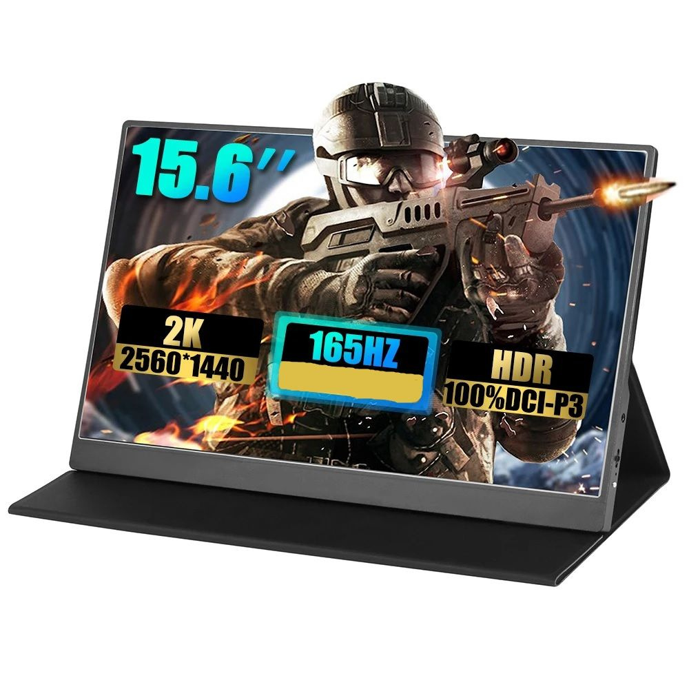 Camerios 15.6" Монитор 15.6" Портативный 165Hz QHD, черный, черный #1