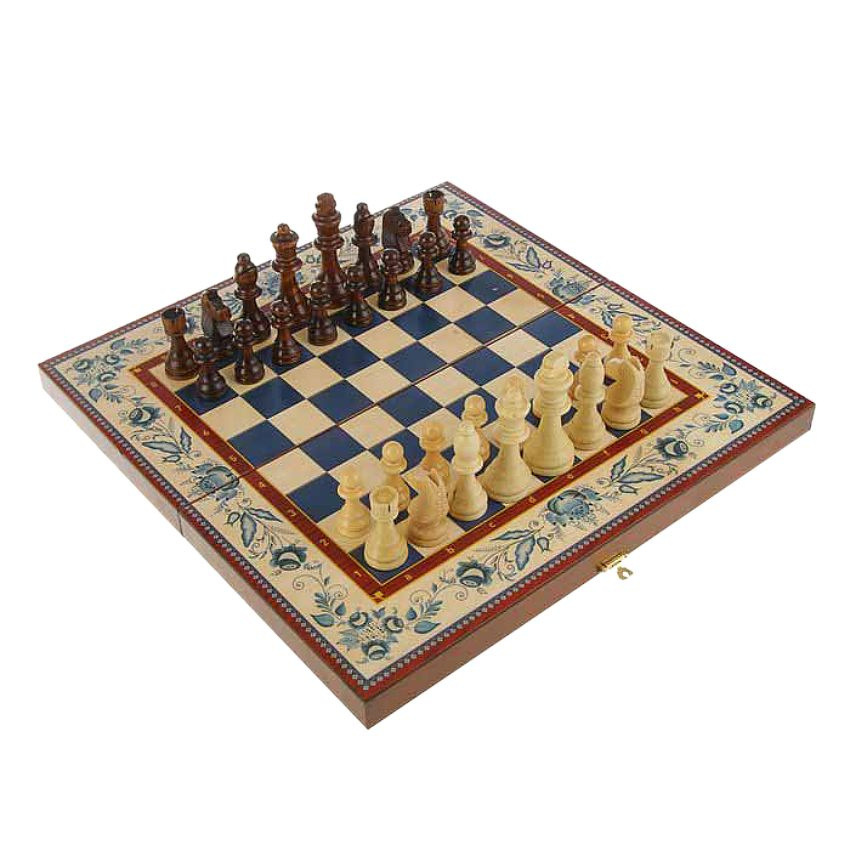 Подарочные шахматы Гжельские узоры #1