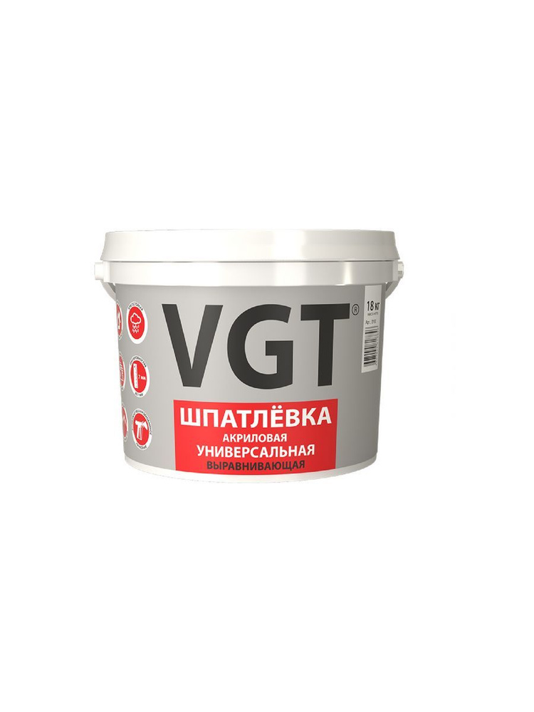 Шпатлёвка универсальная VGT (влагостойкая) 18 кг #1