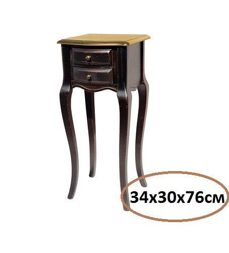 Консоль черная / 2 ящика / деревянная / напольная Marcel & Chateau, 34х30х76 см  #1