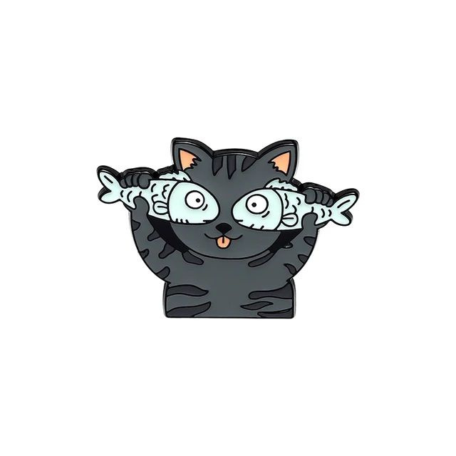 Баловный котик, дурашливый металлический значок, пин, брошь  #1