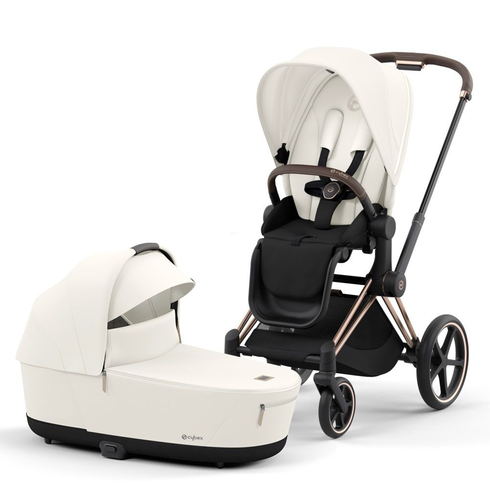 Коляска 2 в 1 Cybex Priam IV Off White на шасси RoseGold #1