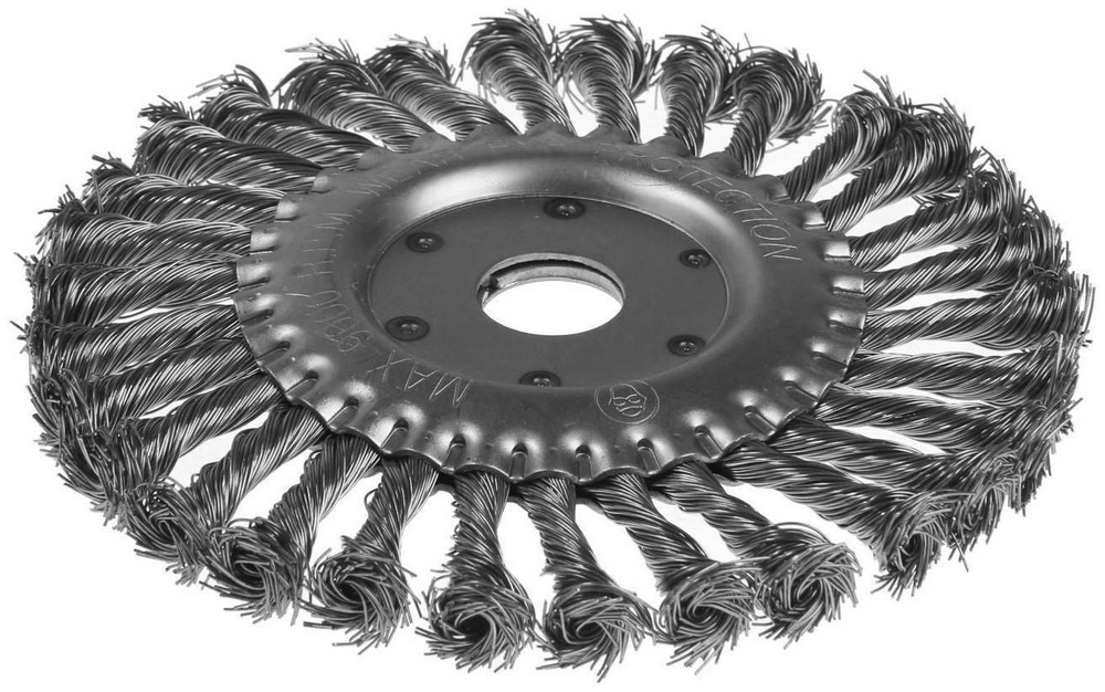 Щетка металлическая для УШМ,крученая проволока, плоская, посадка 22 мм, 175 мм  #1