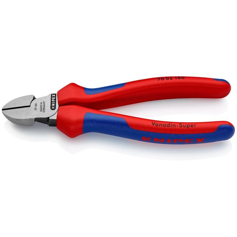 Бокорезы KNIPEX KN-7002160SB - режущие кромки с дополнительной закалкой 62 HRC, 2-х компонентные ручки, длина 160 мм 