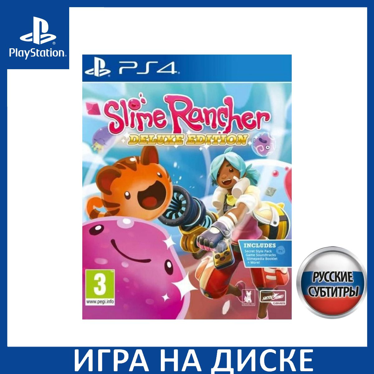 Диск с Игрой Slime Rancher Deluxe Edition Русская Версия (PS4). Новый лицензионный запечатанный диск.