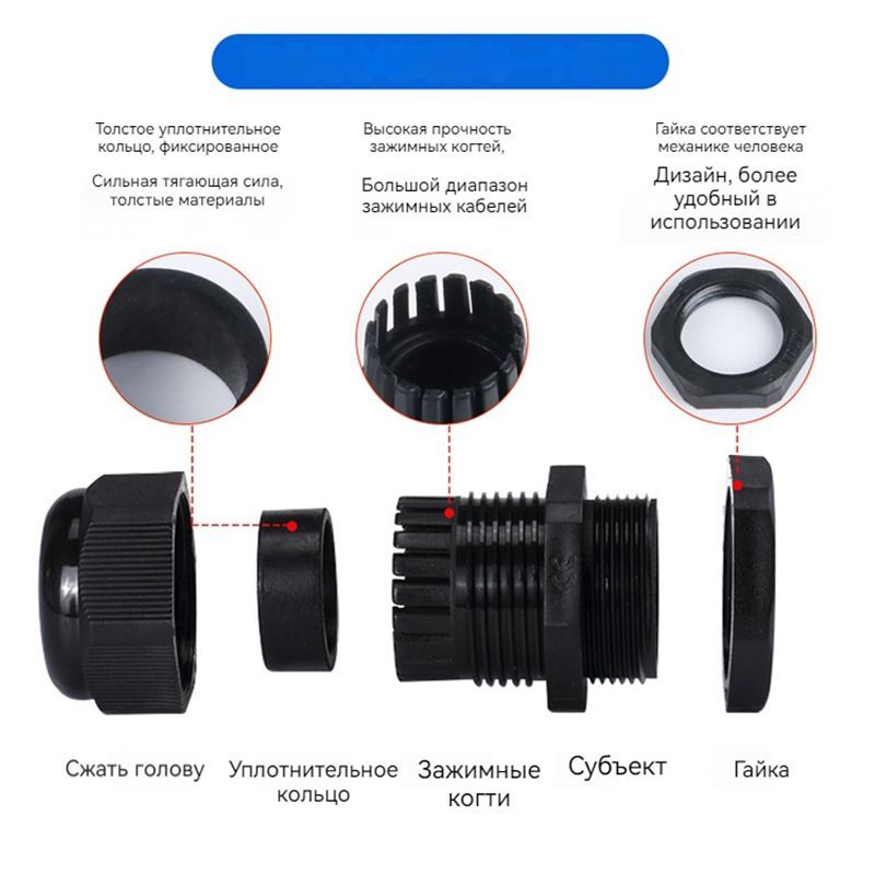 Кабельный ввод (сальник) PG9/M16(4-8 мм, IP68) 5 шт. - купить по ...