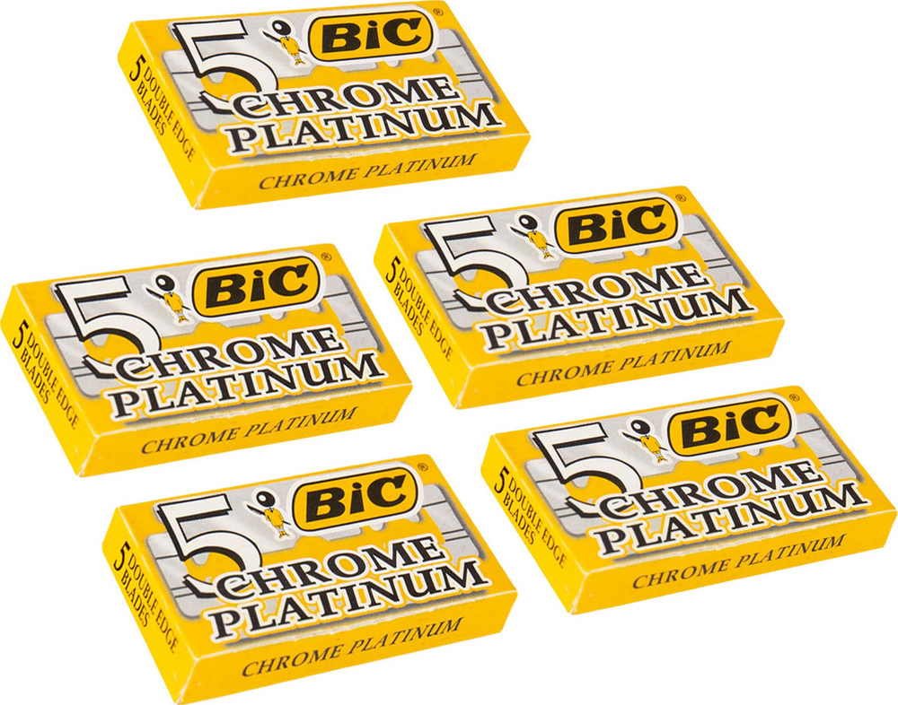 BIC Chrome Platinum двусторонние лезвия для Т-образного станка для бритья, 25 шт.  #1