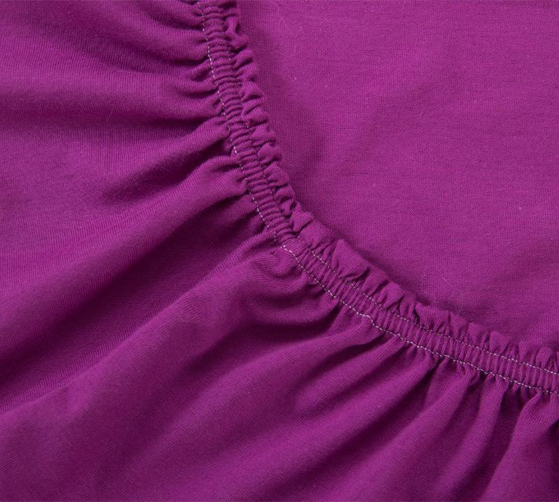 Простыня Трикотажная на Резинке Текс Дизайн Фиолетовый размер 160х200х20  #1