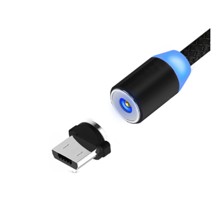 Магнитный кабель для зарядки телефона USB - micro USB, 1 метр, черный  #1