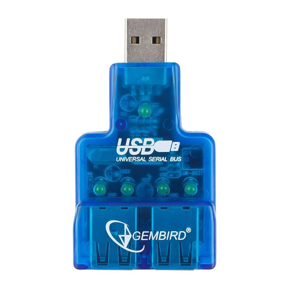 Концентратор USB 2.0 Gembird, 4 порта, мини, для ноутбука, блистер  #1