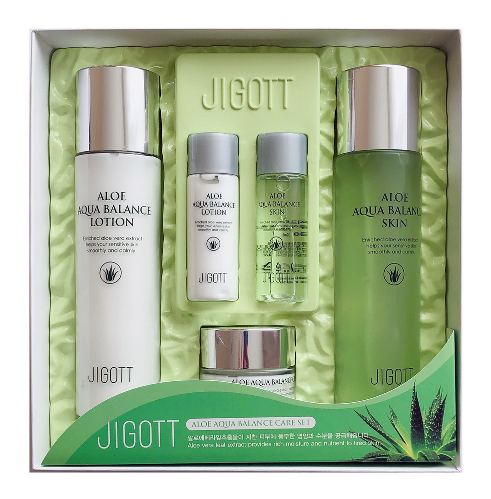 Jigott Набор для ухода за кожей с экстрактом алоэ Jigott Aloe Aqua Balance Skin Care Set3, 150 мл+150 #1