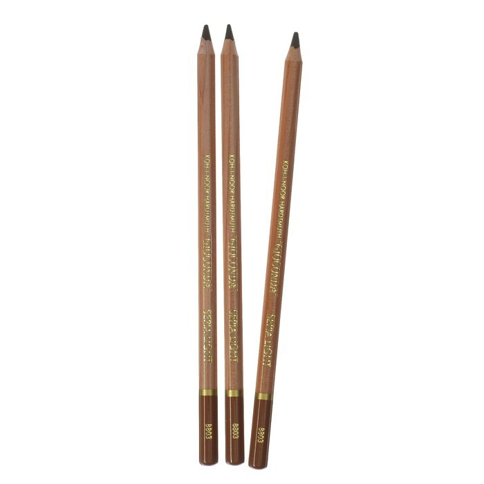 Сепия в карандаше, набор 3 штуки, Koh-I-Noor GIOCONDA 8803 светлая, художественная, для рисования  #1
