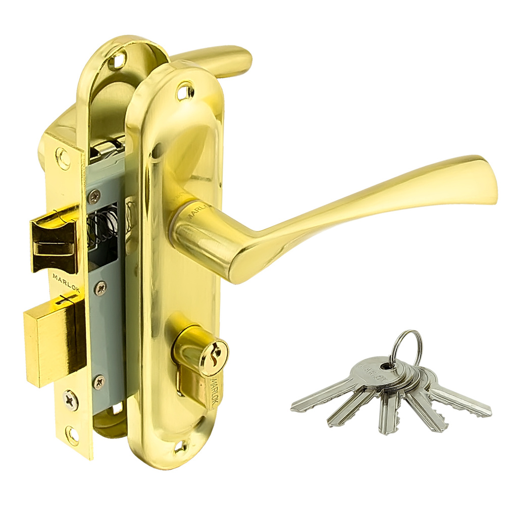 Замок врезной 50/L76-ЦМ70 межосевое 50 мм ключ/ключ SB (золото матовое) MARLOK  #1