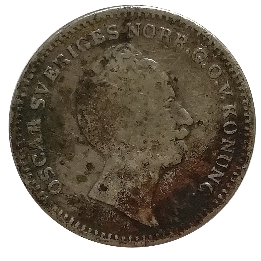 Монета 1/16 риксдалера 1851 г. Швеция  AU #1