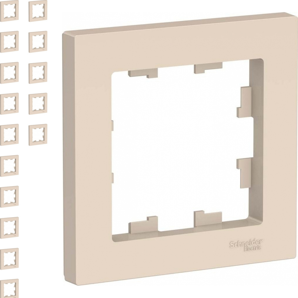 Рамка Schneider Electric AtlasDesign одноместная универсальная бежевая (комплект из 15 шт.)  #1