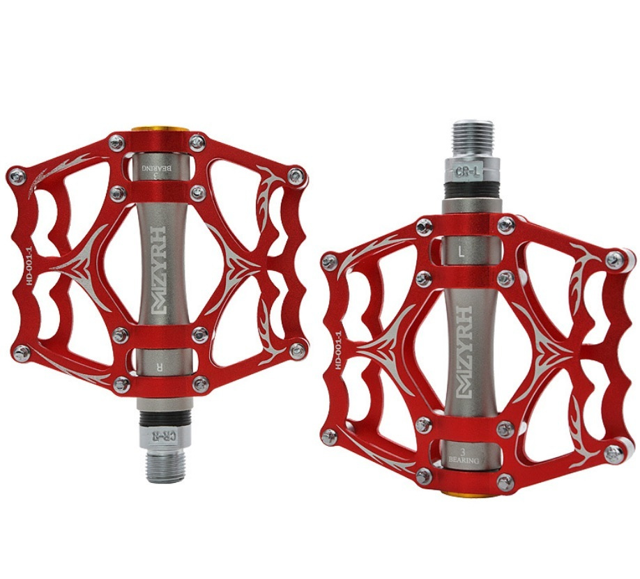 Педали MZYRH MZ-505 красные/серые на 3-х промподшипниках #1