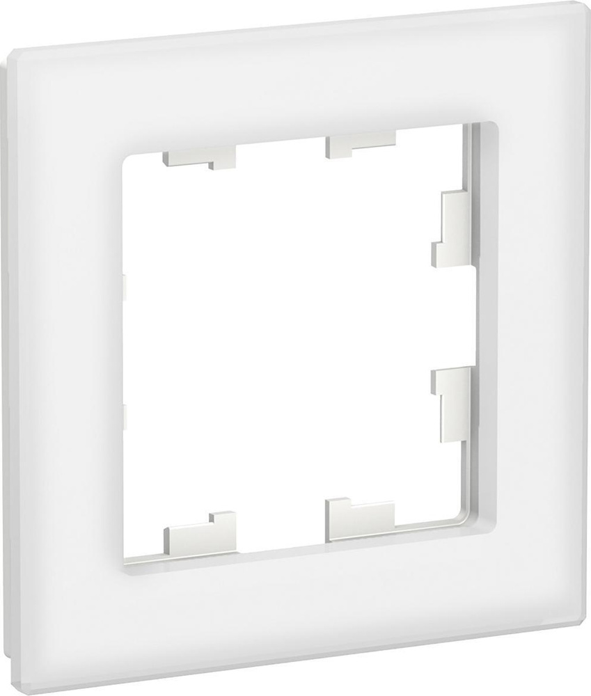 Рамка Schneider Electric AtlasDesign Nature одноместная универсальная глянцевое стекло белый  #1