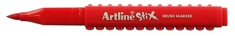 Маркер для скетчинга и конструирования Artline Stix Brush, наконечник кисть, красный  #1