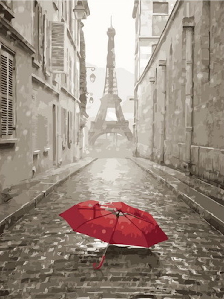 Картина по номерам Дождь в Париже40х50 см. Hobby Home #1