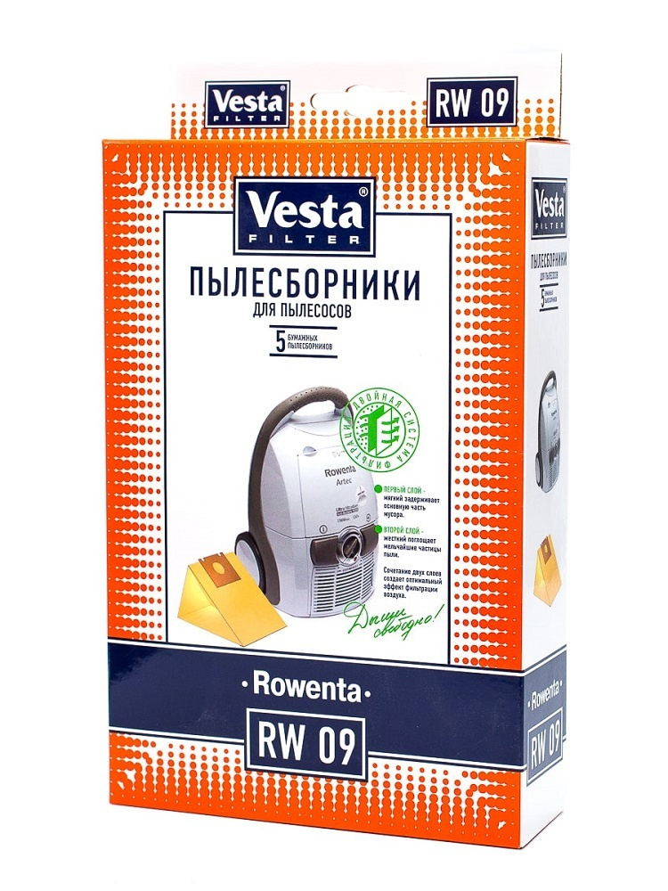 Мешки-пылесборники Vesta filter RW09 для пылесосов ARTEC, BALLOON, SPONGO, TONIXO, Delta 2, 5 шт  #1