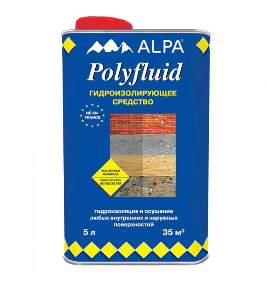 Средство гидроизолирующее Alpa Polyfluid 5 л. #1