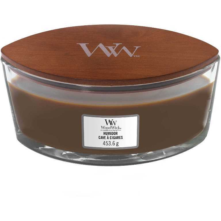 WoodWick Свеча ароматическая "эллипс Кожаный портсигар 453.6гр.", 12 см, 1 шт  #1