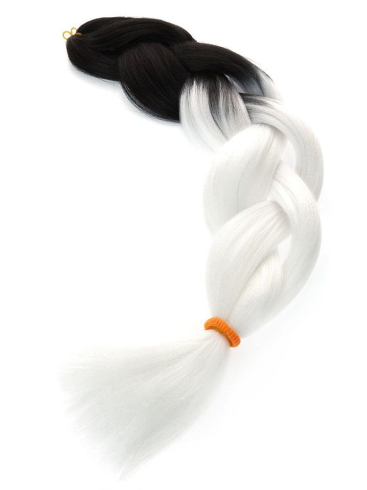 Канекалон-коса Lafreice, цвет черный-белый, 1 штука #1
