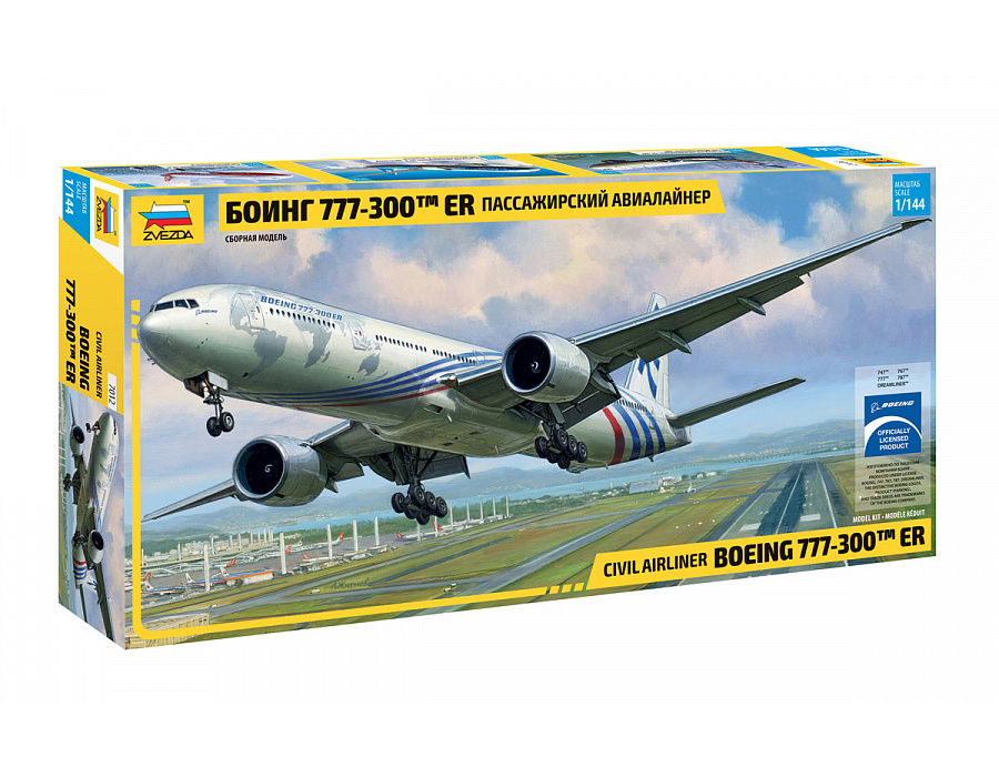 Сборная модель самолета /Zvezda / Пассажирский авиалайнер Боинг 777-300 ER - купить с доставкой по выгодным ценам в интернет-магазине OZON (262794774)