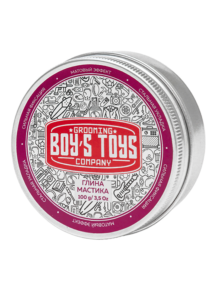 Boy's Toys Глина для укладки волос высокой фиксации с низким уровнем блеска Мастика, 100 мл  #1