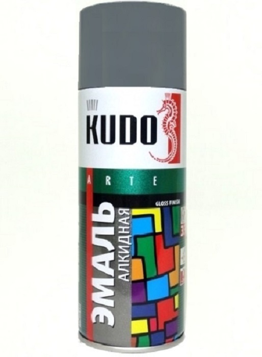 Эмаль алкидная универсальная 520 мл аэрозоль KUDO, тёмно-серая KU-1016  #1