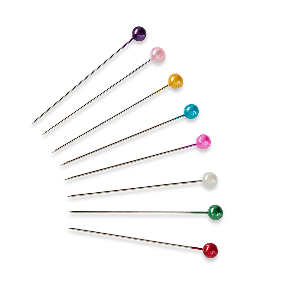 Булавки портновские для шитья с жемчужной головкой, разноцветные, 0,58*40 мм, 10 г, Prym, 028625  #1