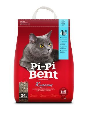Pi-Pi-Bent Наполнитель Глиняный Комкующийся Без отдушки 10000г.  #1