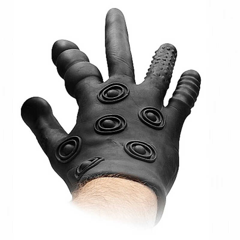 Shots Media BV Насадки и удлинители эротические Stimulation Glove черные  #1