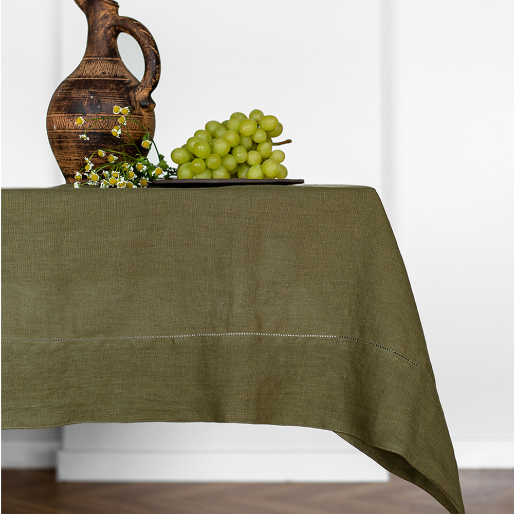 Скатерть столовая BELLEHOME "Olive Green", 150х240 см, 50% хлопок, 50% лен  #1